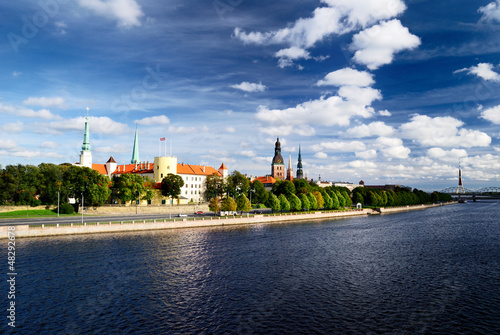 general view on Riga embarkment, Latvia