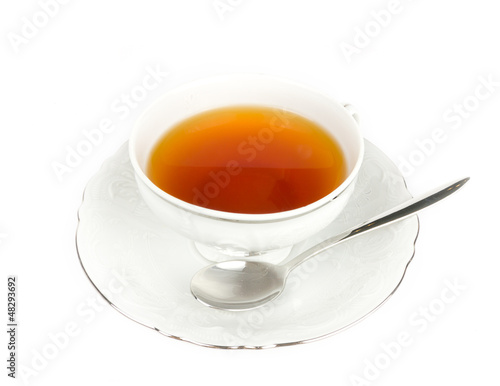 Tea cup on white background