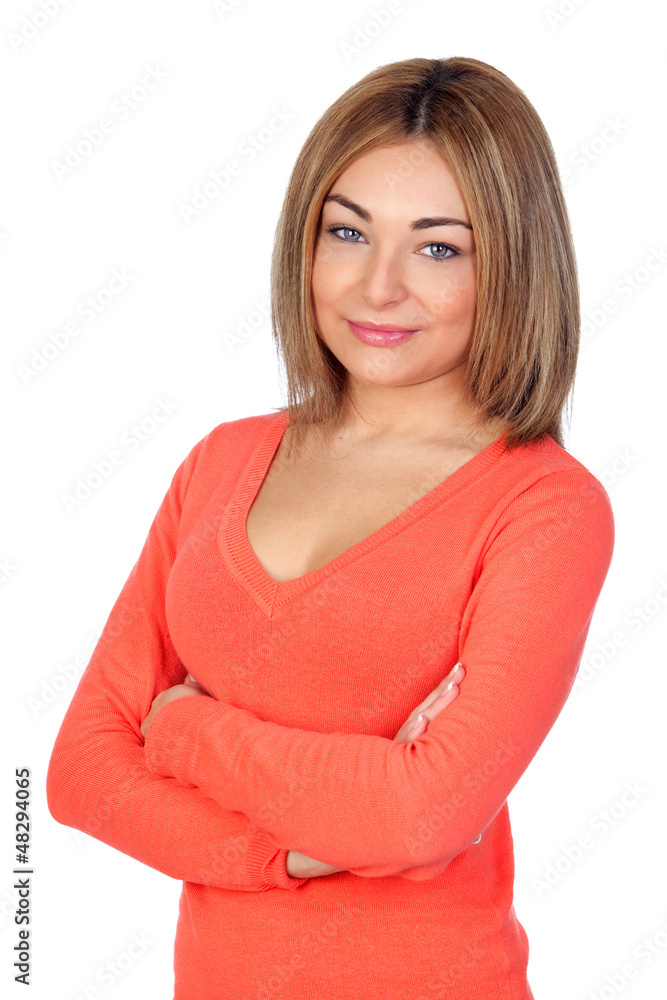 Attractive girl with blond hair Attractive girl with blond hair
