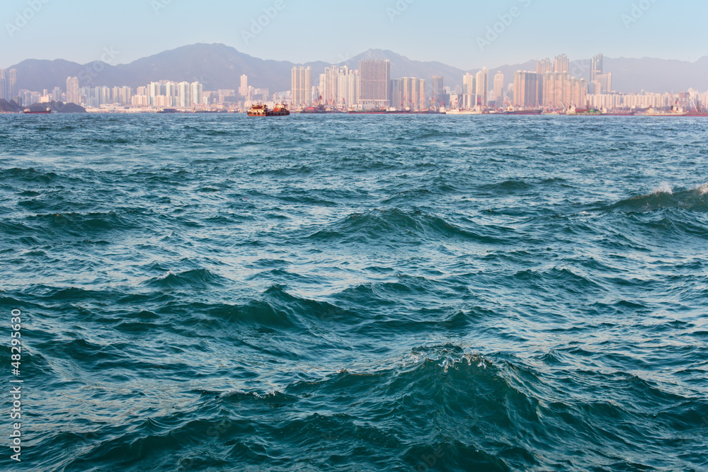 Hong Kong port sea texture