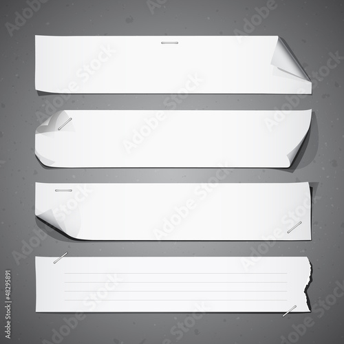 White paper Long collections, vector illustration