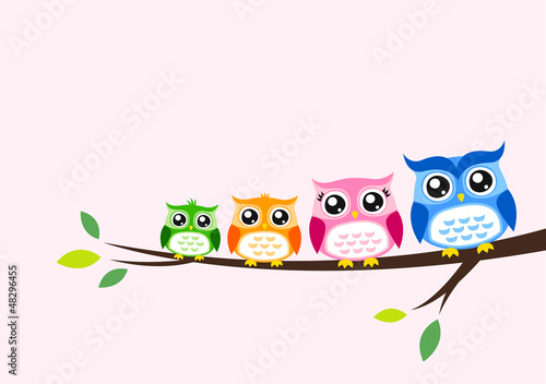 owl family seasonal celebration #48296455