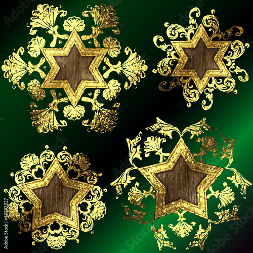 vector golden frames set