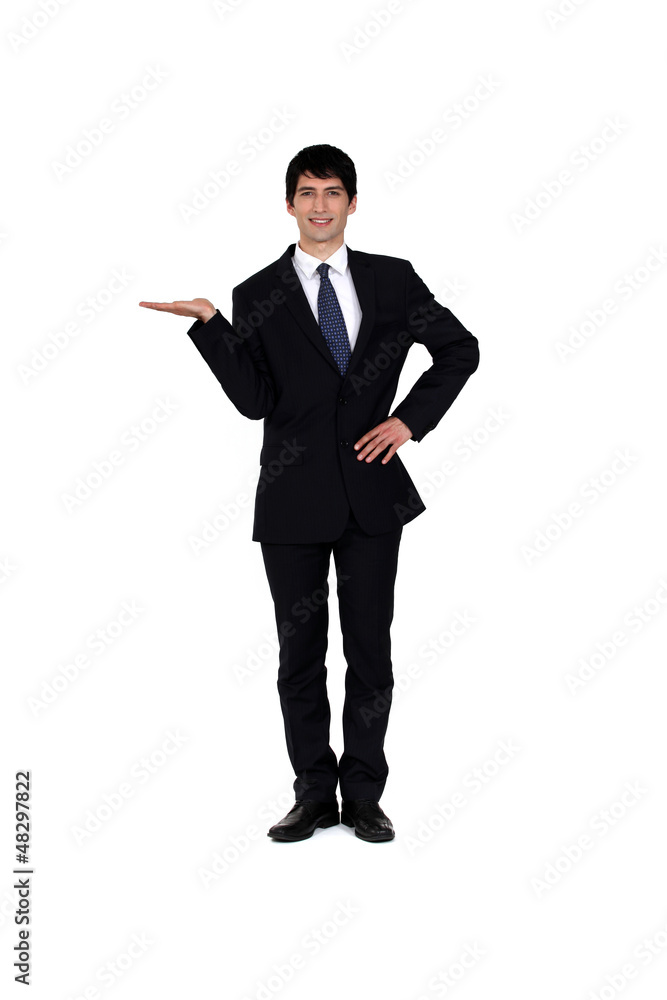 Young man in smart suit on white background Young man in smart suit on white background