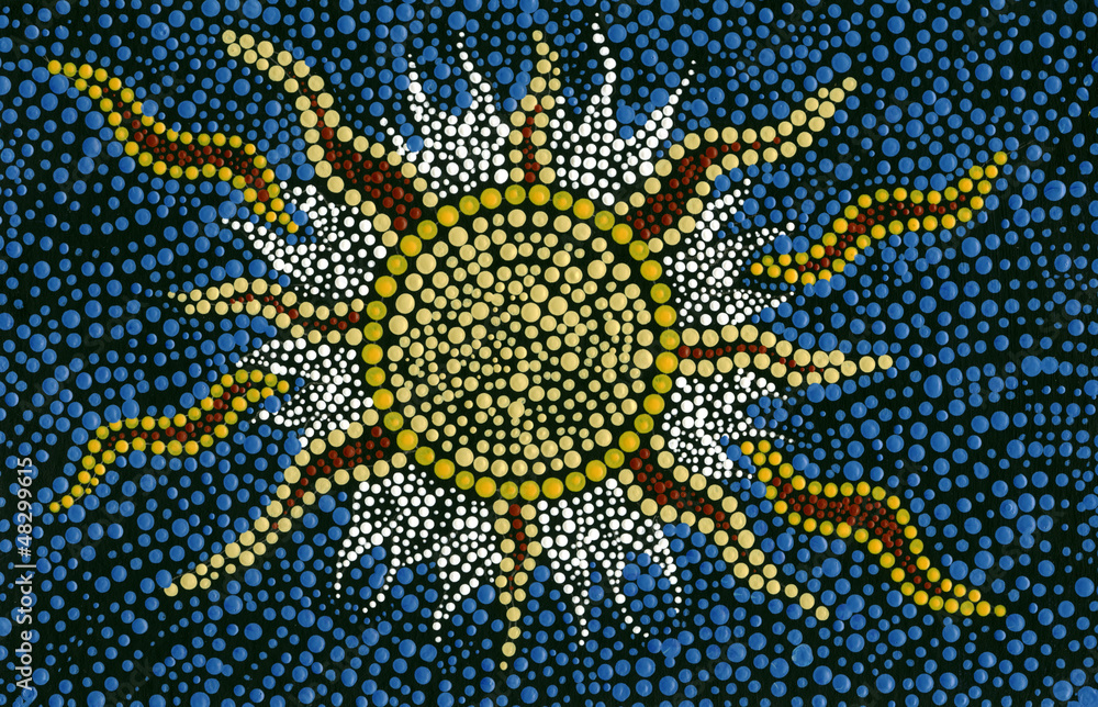 Fototapeta premium Sun in Australian ethnic style