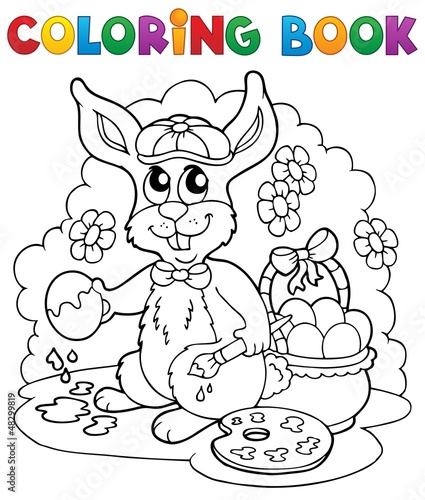 Coloring book rabbit theme 3
