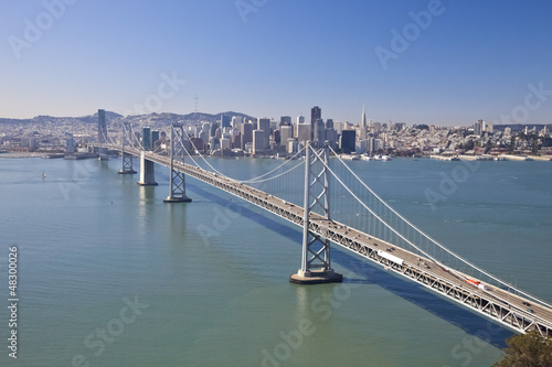 San Francisco Bay bridge aerial view