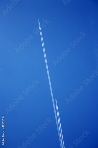 smoke lines from airplanes