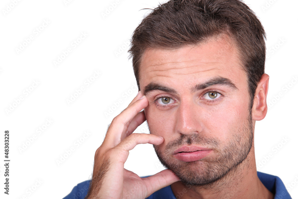 Obraz premium Portrait of upset man