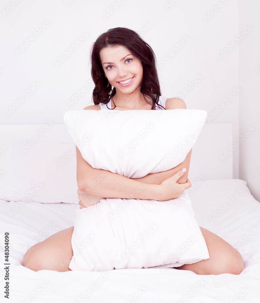 woman with a pillow woman with a pillow
