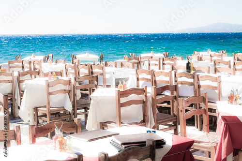 Restaurant near the sea in Mykonos, Greece. © Curioso.Photography