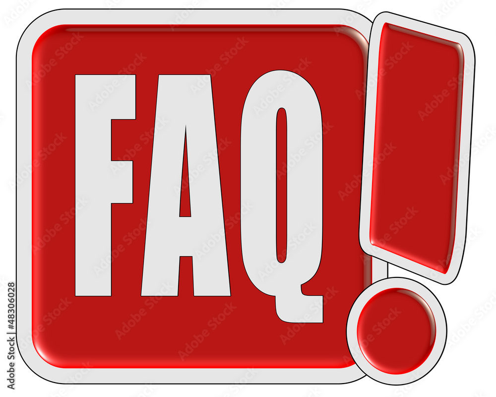 !-Schild rot quad FAQ - obrazy, fototapety, plakaty 