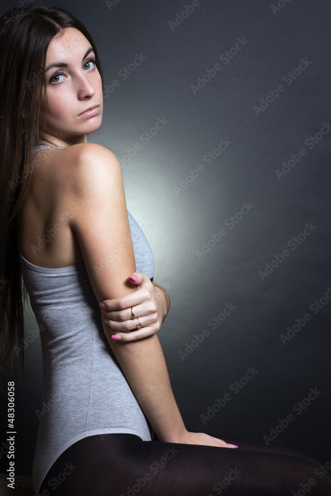 Portrait of a beautiful young woman in a body. Portrait of a beautiful young woman in a body.