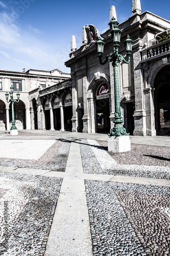 Old european street, Bergamo, Italy photo