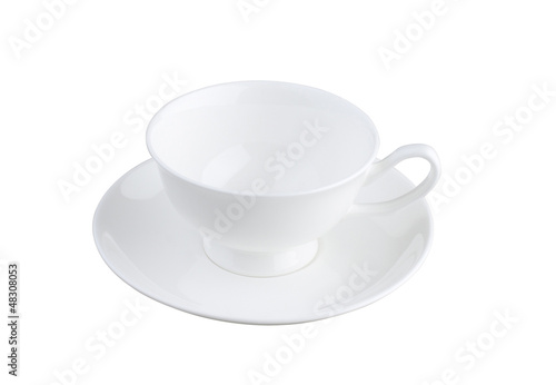 A beautiful porcelain tea or coffee cup with causer