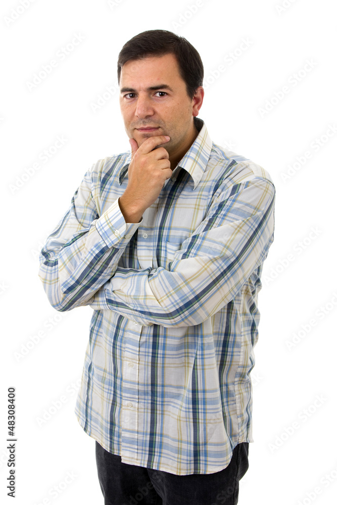 young casual man portrait, isolated on white young casual man portrait, isolated on white