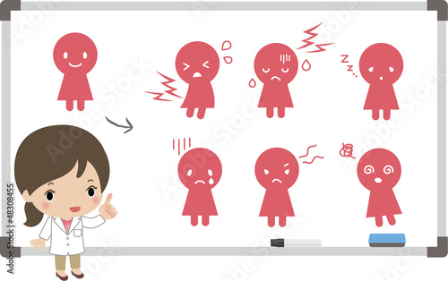 生理前後の症状を解説する女医