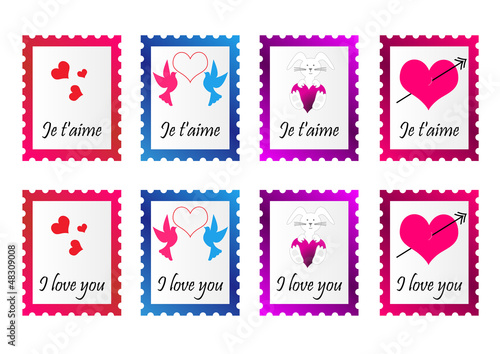 Timbres je t'aime | i love you - Saint Valentin