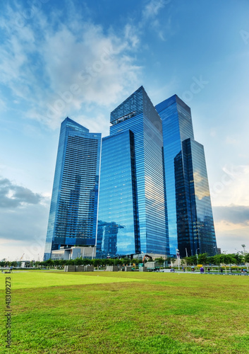 Skyscrapers in financial district of Singapore