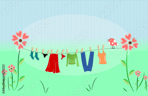 Linge étendu