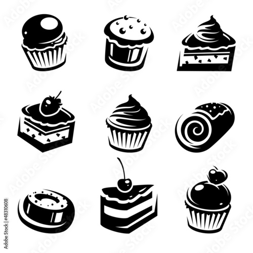 Cake set. Vector