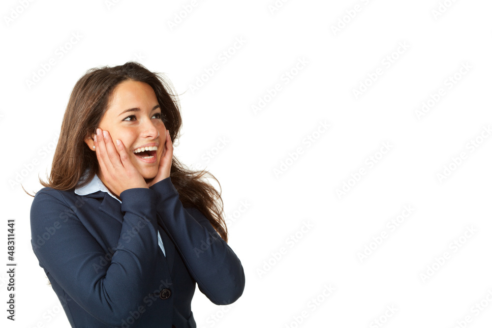 young woman surprise, isolated on white background young woman surprise, isolated on white background
