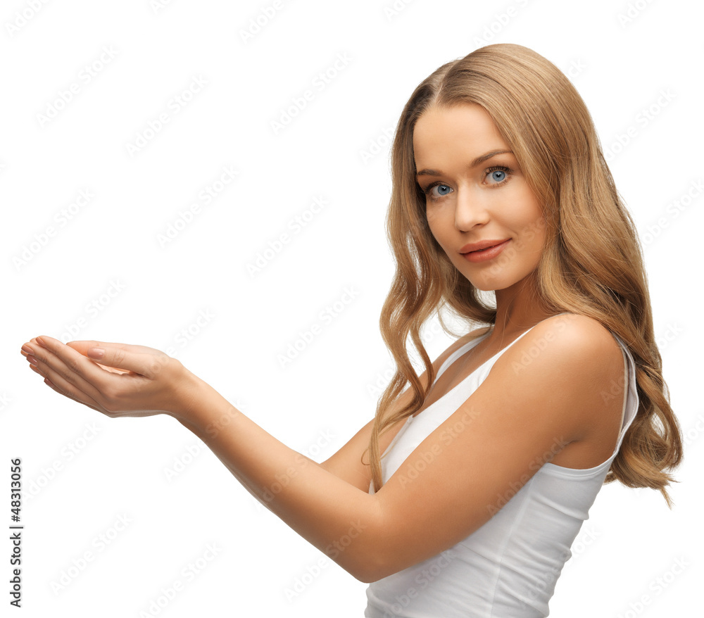 Fototapeta premium woman holding something on the palms