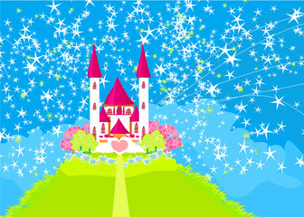 Fototapete Schloss Magic Fairy Tale Princess Castle  © diavolessa
