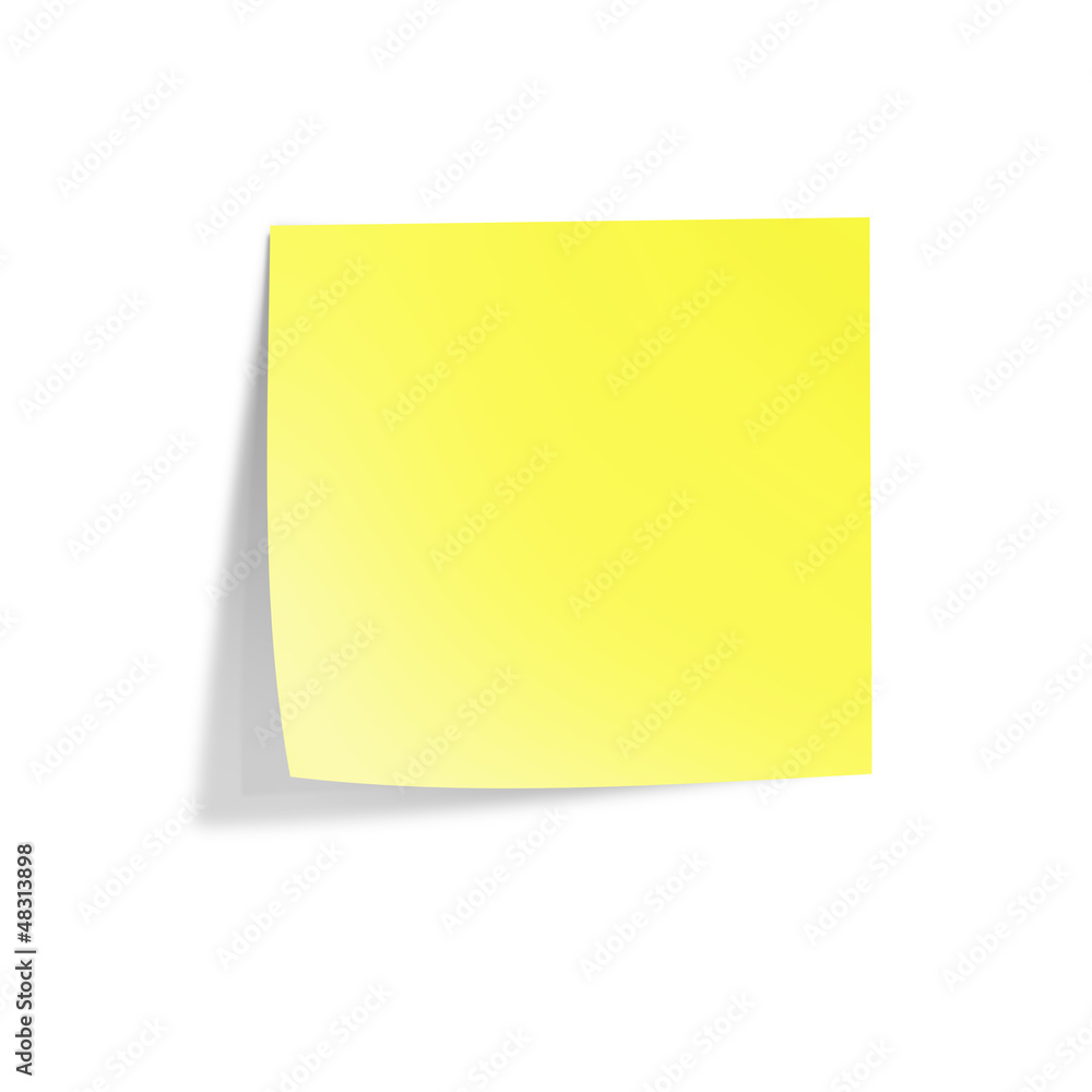 Yellow stick note isolated on white background. Illustration Yellow stick note isolated on white background. Illustration
