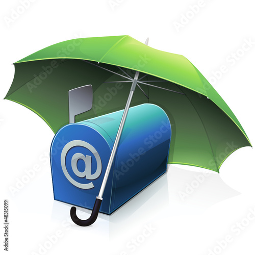Boite Mail protégé par un parapluie