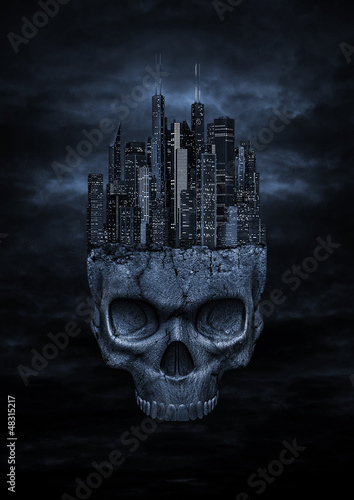 Quadro em tela Dark city