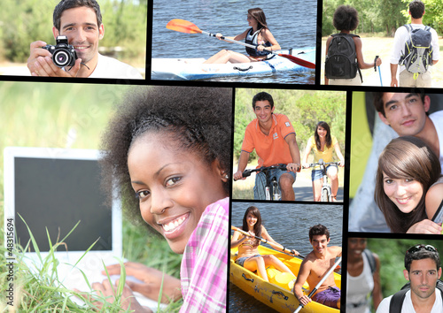 Canvas Print Leisure time themed montage
