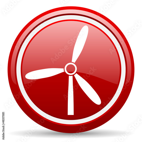 windmill red glossy icon on white background