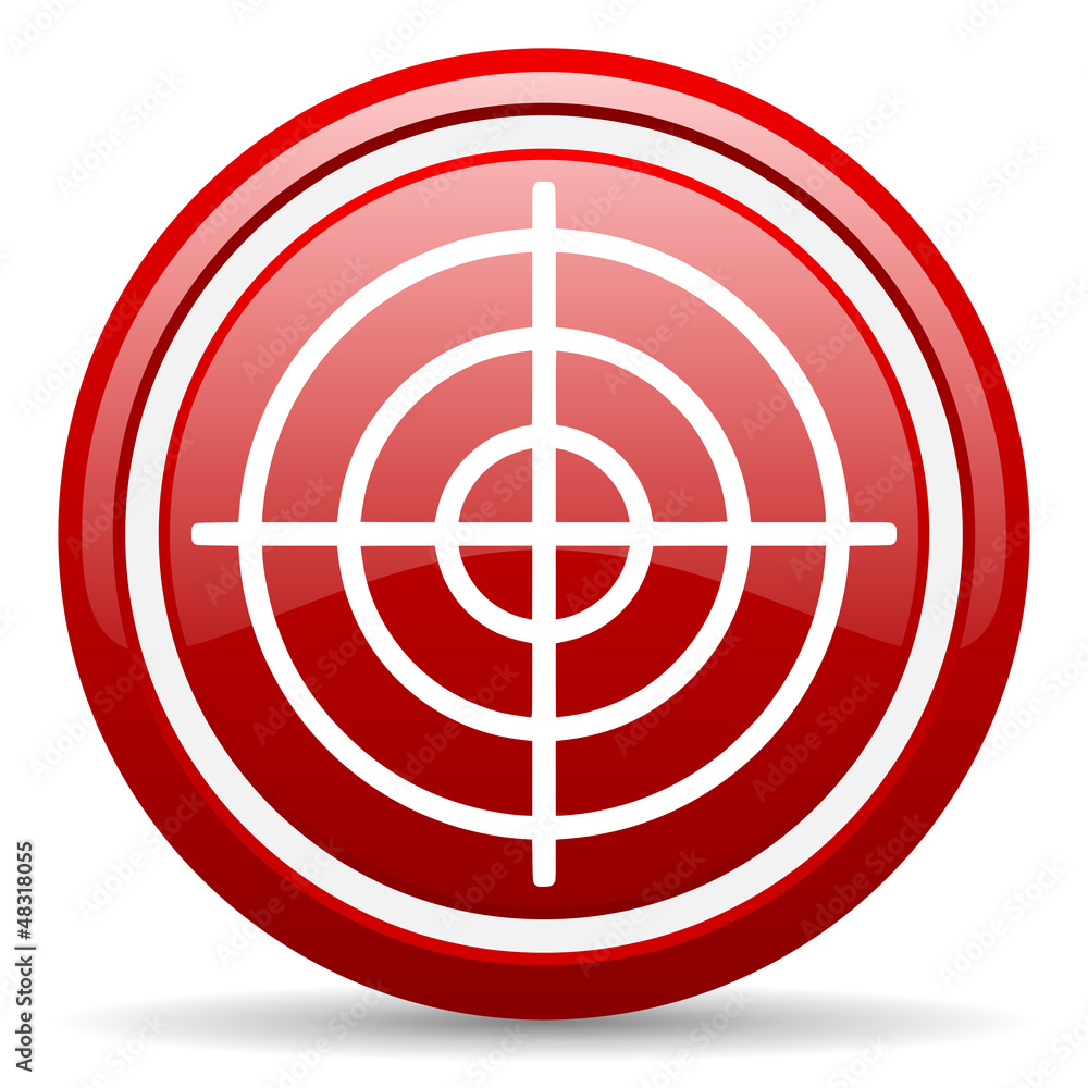 target red glossy icon on white background target red glossy icon on white background