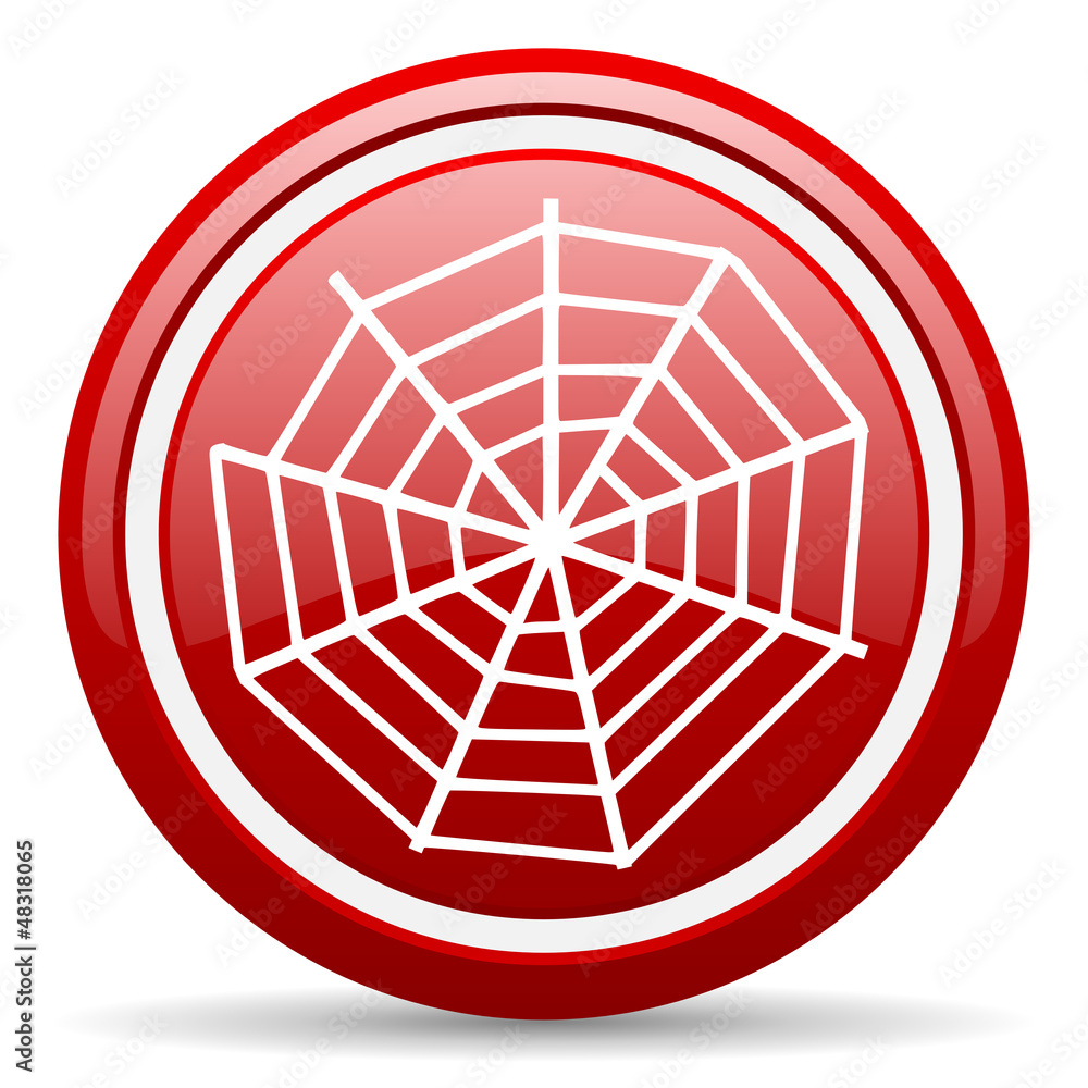 spider web red glossy icon on white background spider web red glossy icon on white background