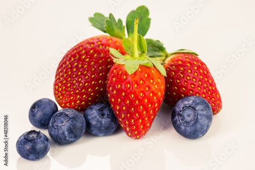 Strawberries and blueberries