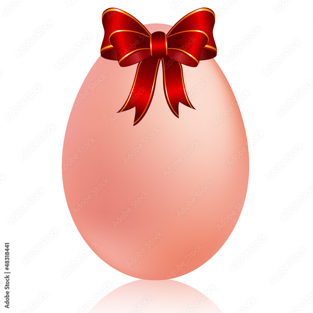 Osterei rosa mit Schleife