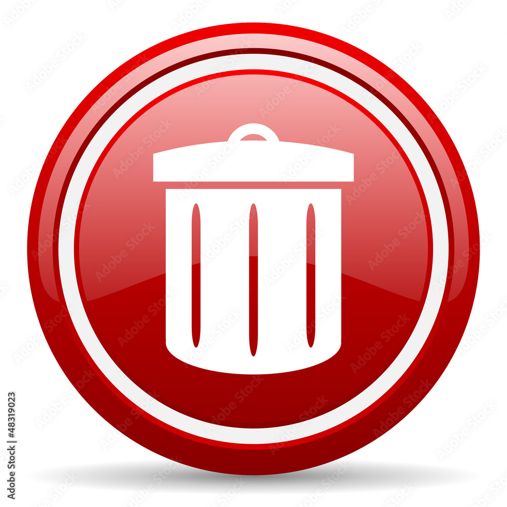 recycle red glossy icon on white background recycle red glossy icon on white background