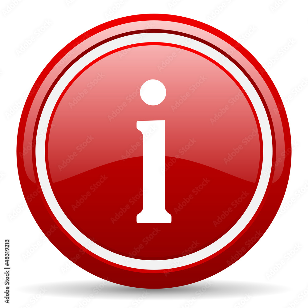 information red glossy icon on white background information red glossy icon on white background