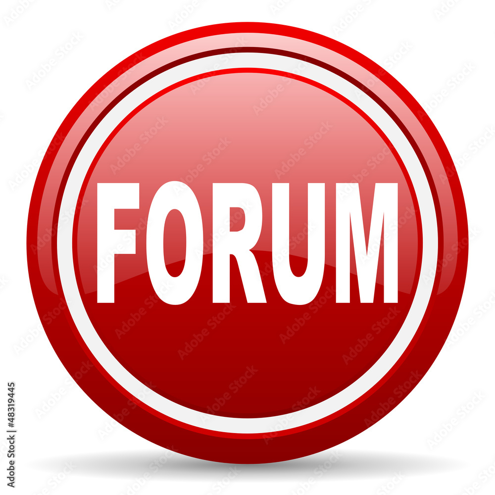 forum red glossy icon on white background forum red glossy icon on white background