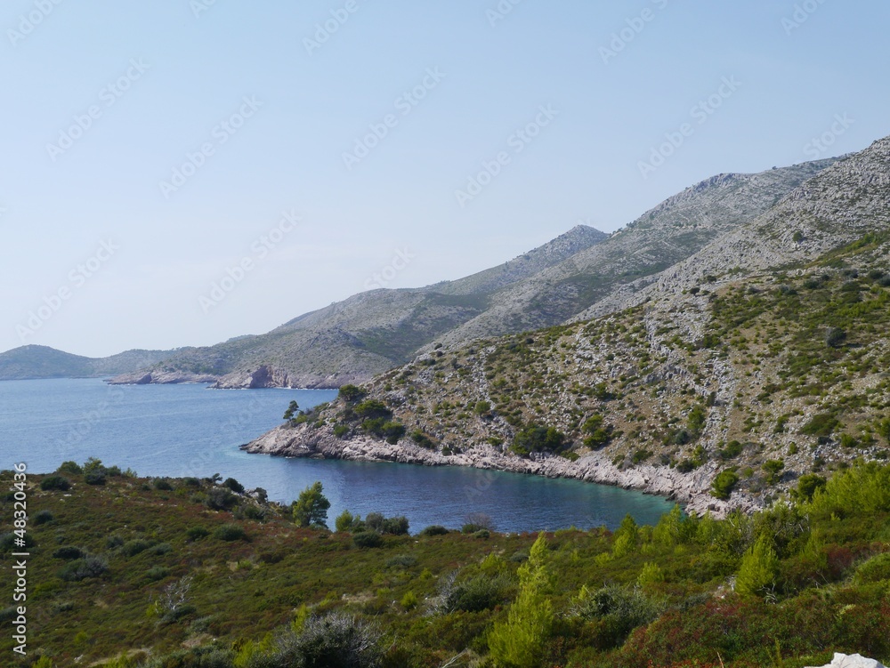 The island Lastovo with a view at the Adriatic sea