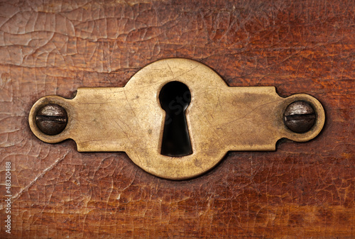 Vintage copper keyhole decorative element photo