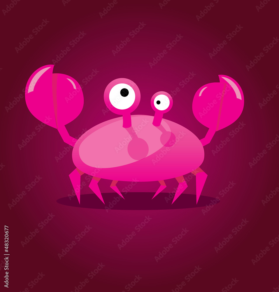 Naklejka premium Funny cartoon crab