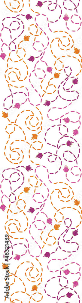 Obraz premium Vector abstract thread stitches vertical seamless pattern