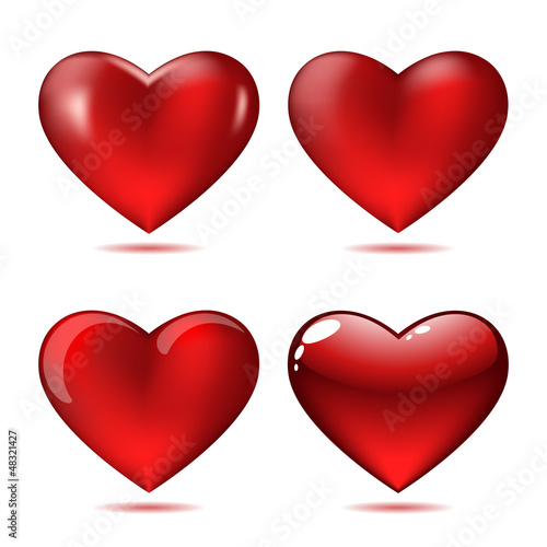 Set of Big Red Hearts