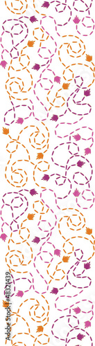 Vector abstract thread stitches vertical seamless pattern