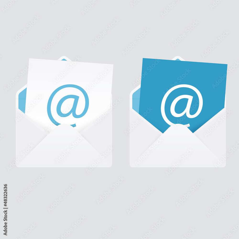 Set of 2 abstract e-mail envelope icons Set of 2 abstract e-mail envelope icons