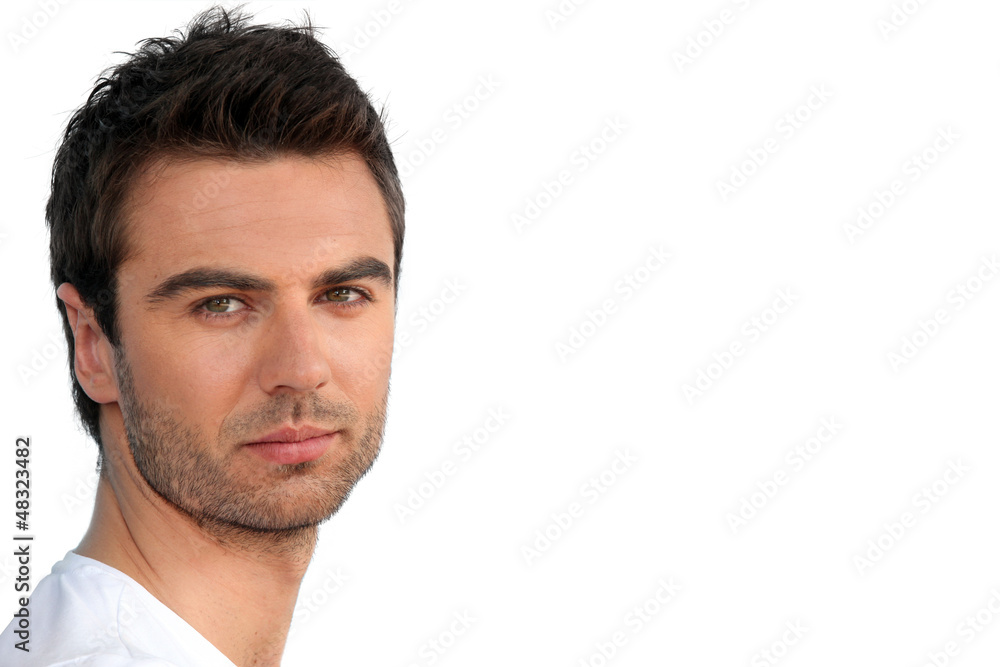 Fototapeta premium Man in front of wall