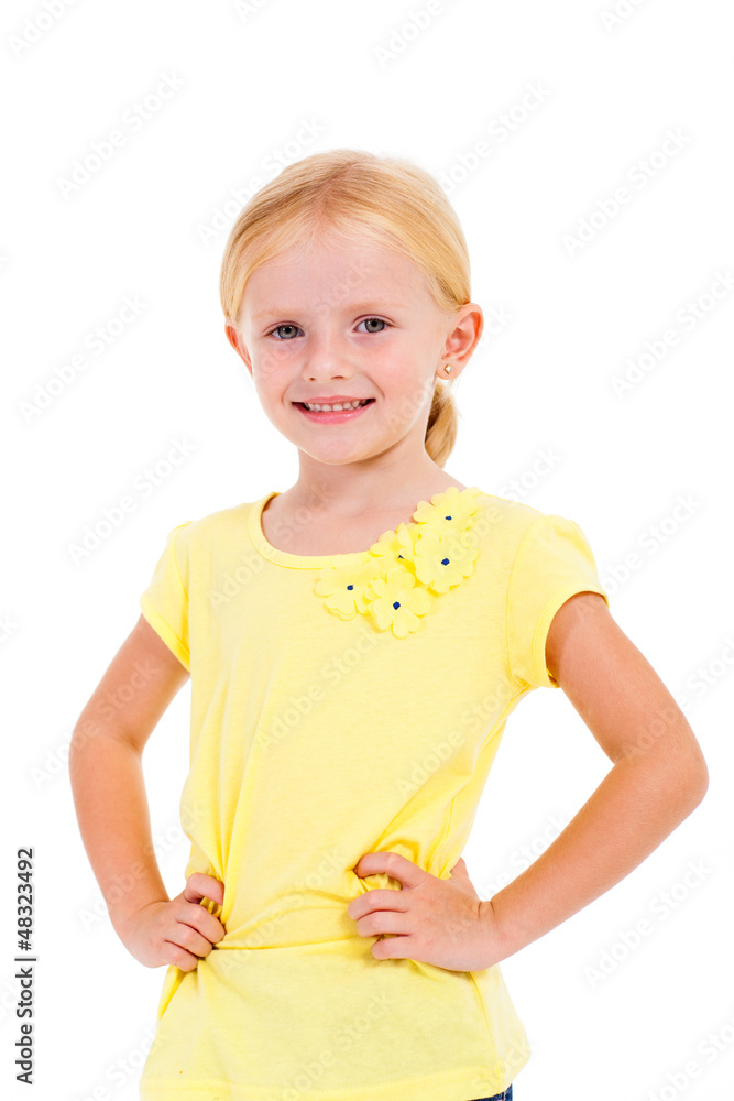 cute little girl half length isolated on white cute little girl half length isolated on white