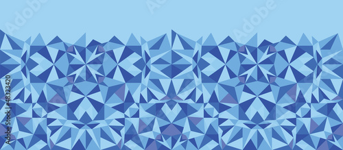 Vector blue triangle texture horizontal seamless pattern